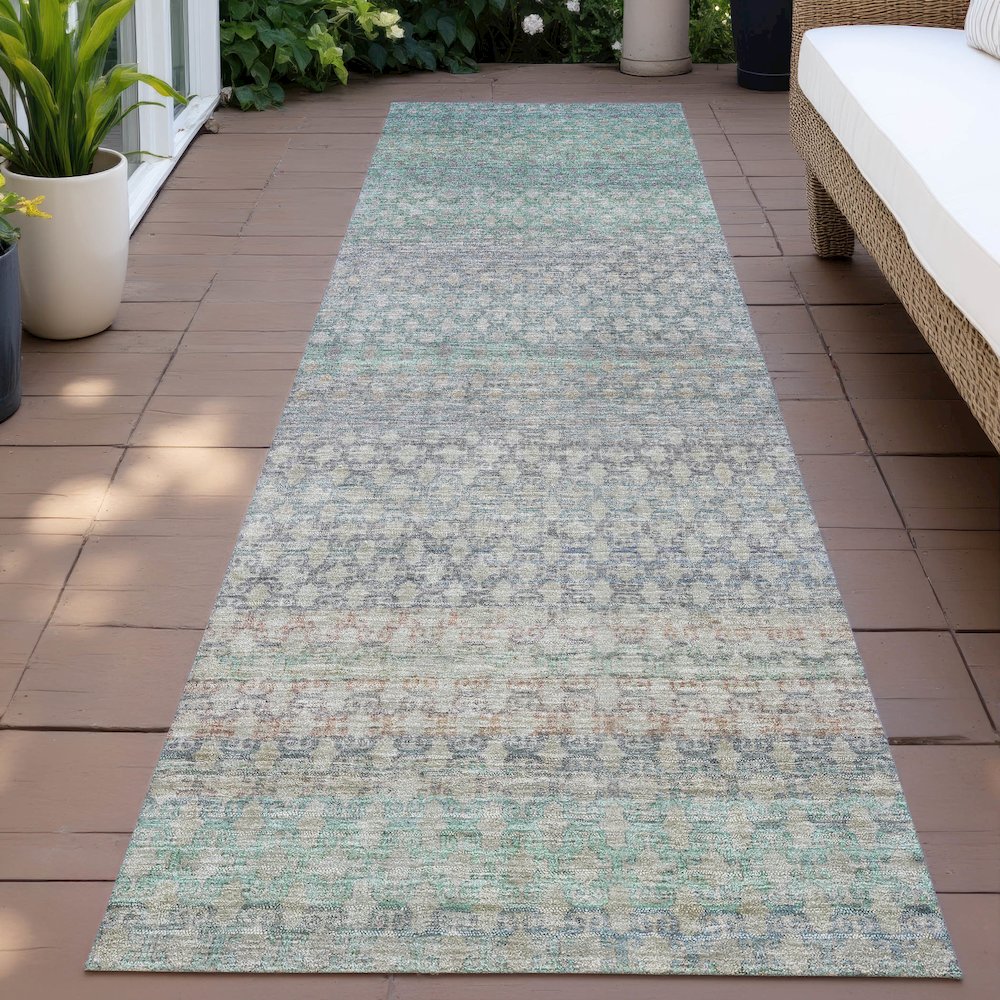 Machine Washable Indoor/Outdoor Chantille ACN2158 Beige 2'3" x 7'6" Runner Rug