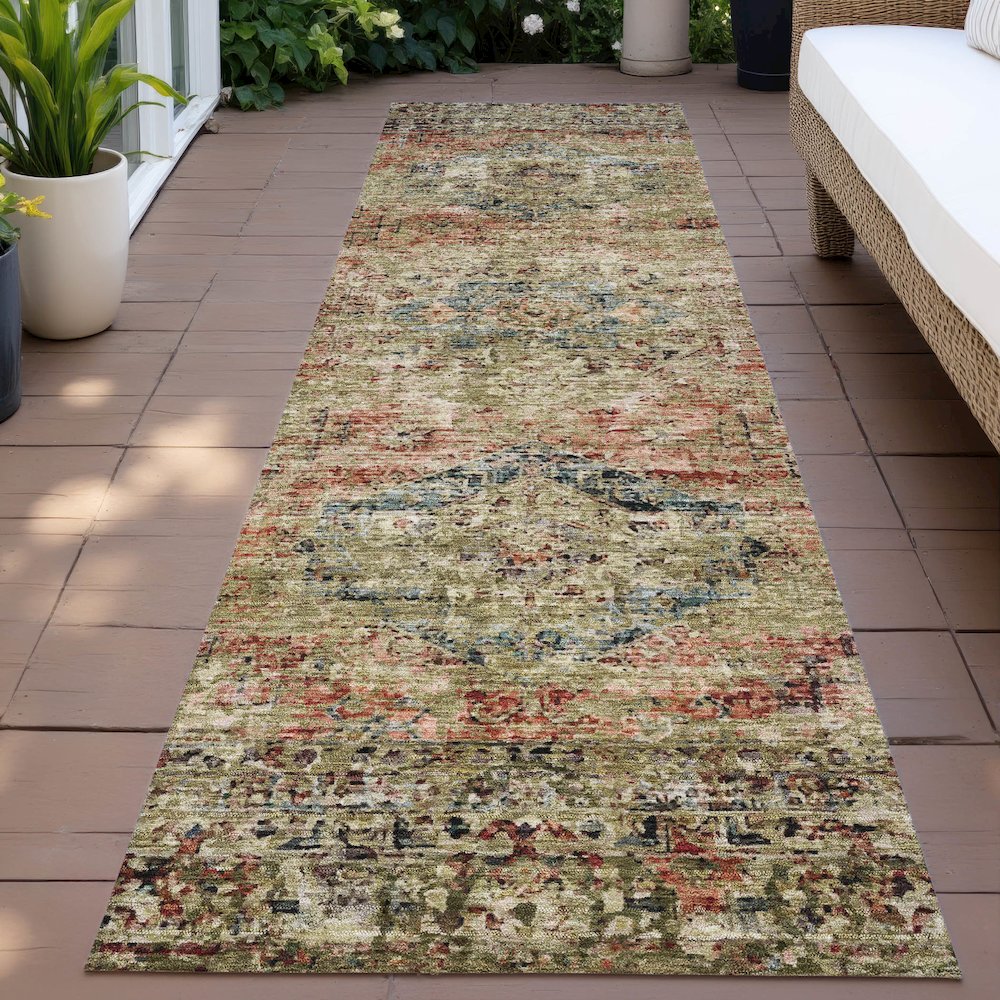 Machine Washable Indoor/Outdoor Chantille ACN2170 Terracotta 2'3"x7'6"Runner Rug