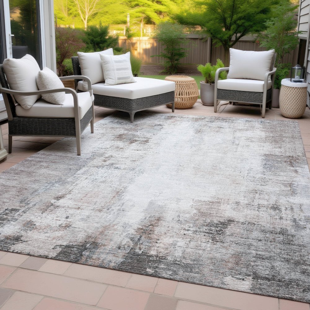Machine Washable Indoor/Outdoor Chantille ACN2171 Taupe 2'6" x 3'10" Rug