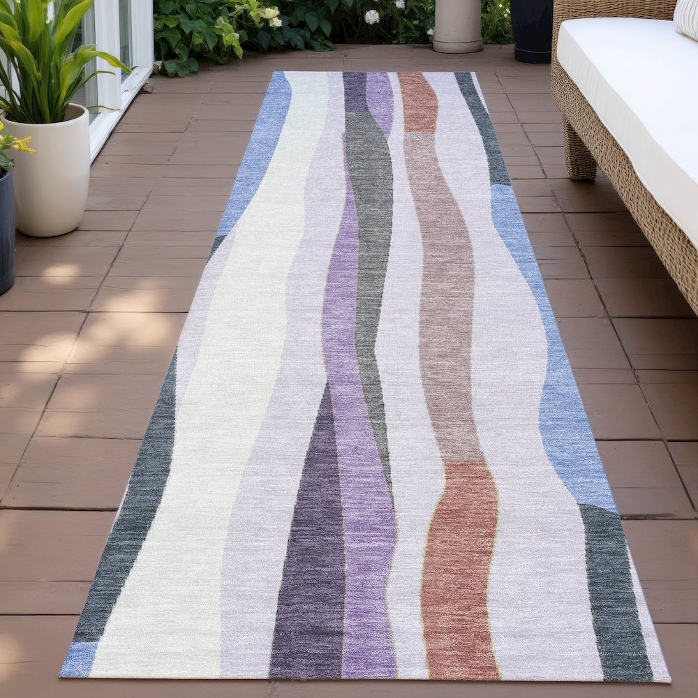 Machine Washable Indoor/Outdoor Chantille ACN2188 Lavender 2'3"x7'6" Runner Rug