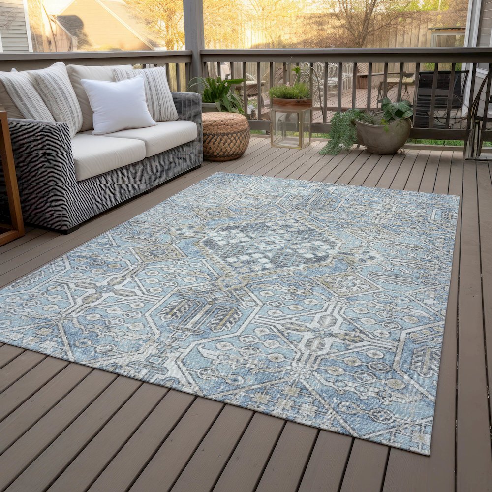 Machine Washable Indoor/Outdoor Chantille ACN2197 Sky 2'6" x 3'10" Rug