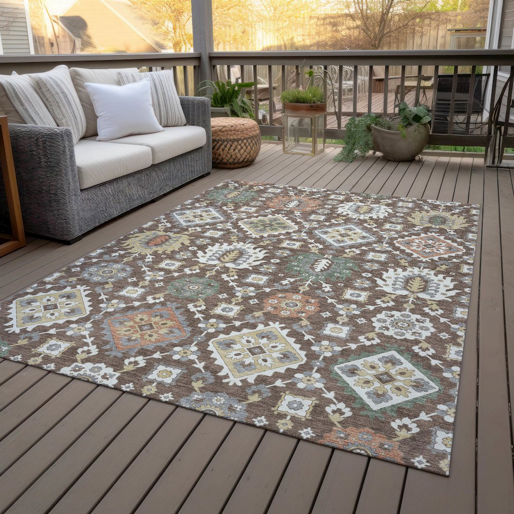 Machine Washable Indoor/Outdoor Chantille ACN2200 Chocolate 2'6" x 3'10" Rug