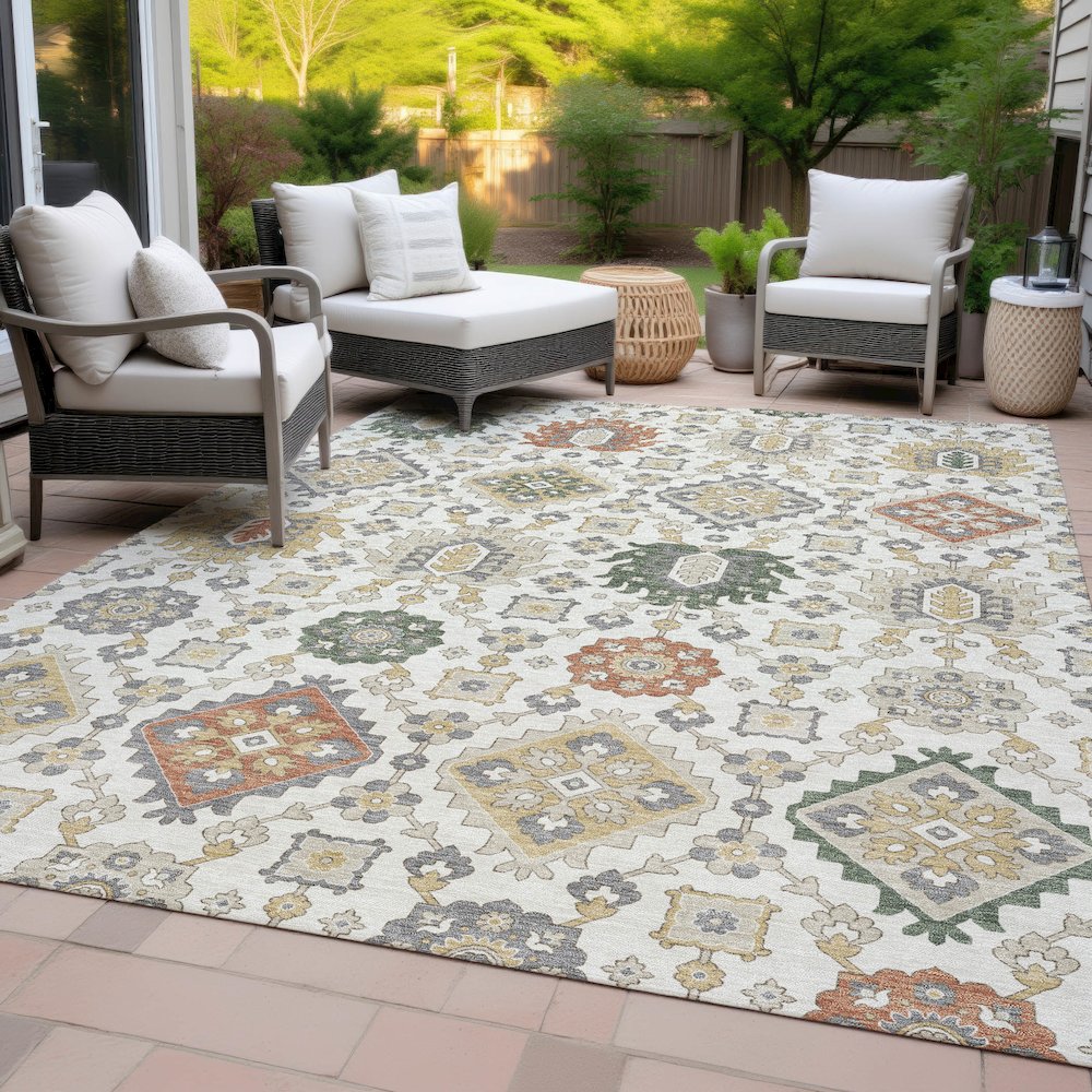 Machine Washable Indoor/Outdoor Chantille ACN2200 Ivory 2'6" x 3'10" Rug
