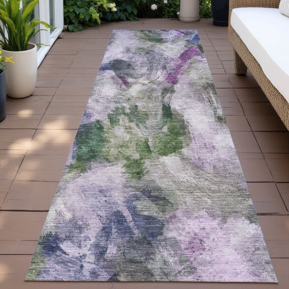Machine Washable Indoor/Outdoor Chantille ACN2204 Lavender 2'3"x7'6" Runner Rug