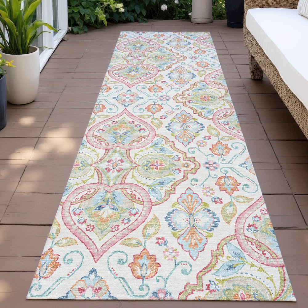 Machine Washable Indoor/Outdoor Chantille ACN2207 Ivory 2'3" x 7'6" Runner Rug