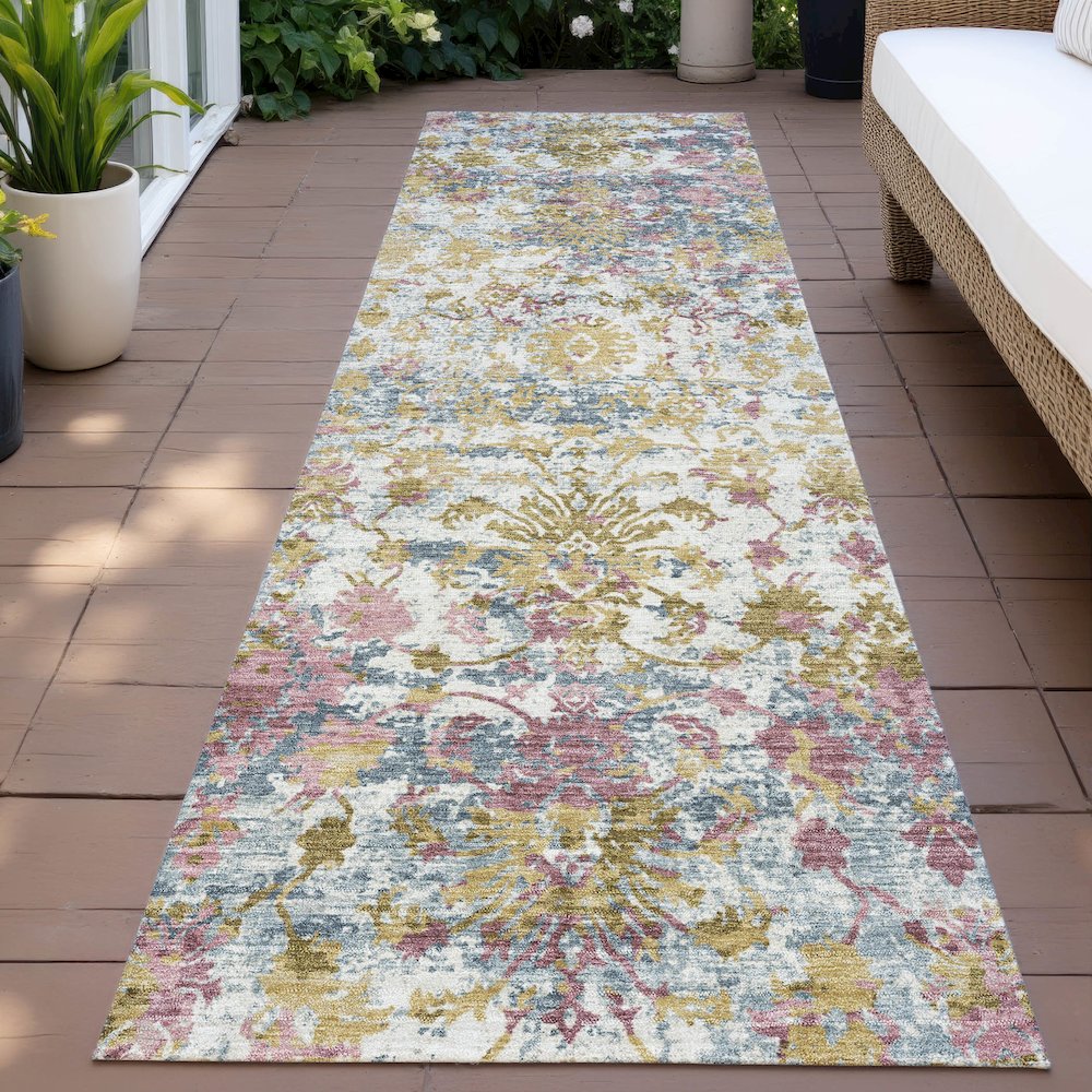 Machine Washable Indoor/Outdoor Chantille ACN2211 Wheat 2'3" x 7'6" Runner Rug
