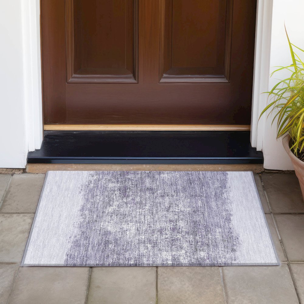 Machine Washable Indoor/Outdoor Chantille ACN2214 Lavender 1'8" x 2'6" Rug