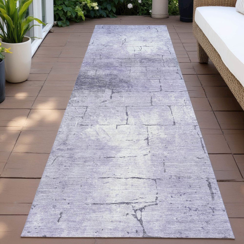 Machine Washable Indoor/Outdoor Chantille ACN2215 Lavender 2'3"x7'6" Runner Rug
