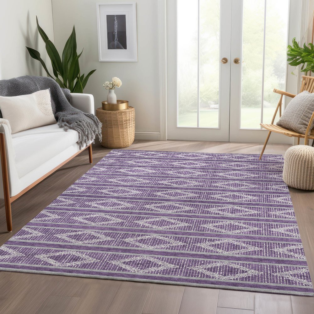 Premium Machine Washable Mayfield AMF1029 Purple 2'6" x 3'10" Rug