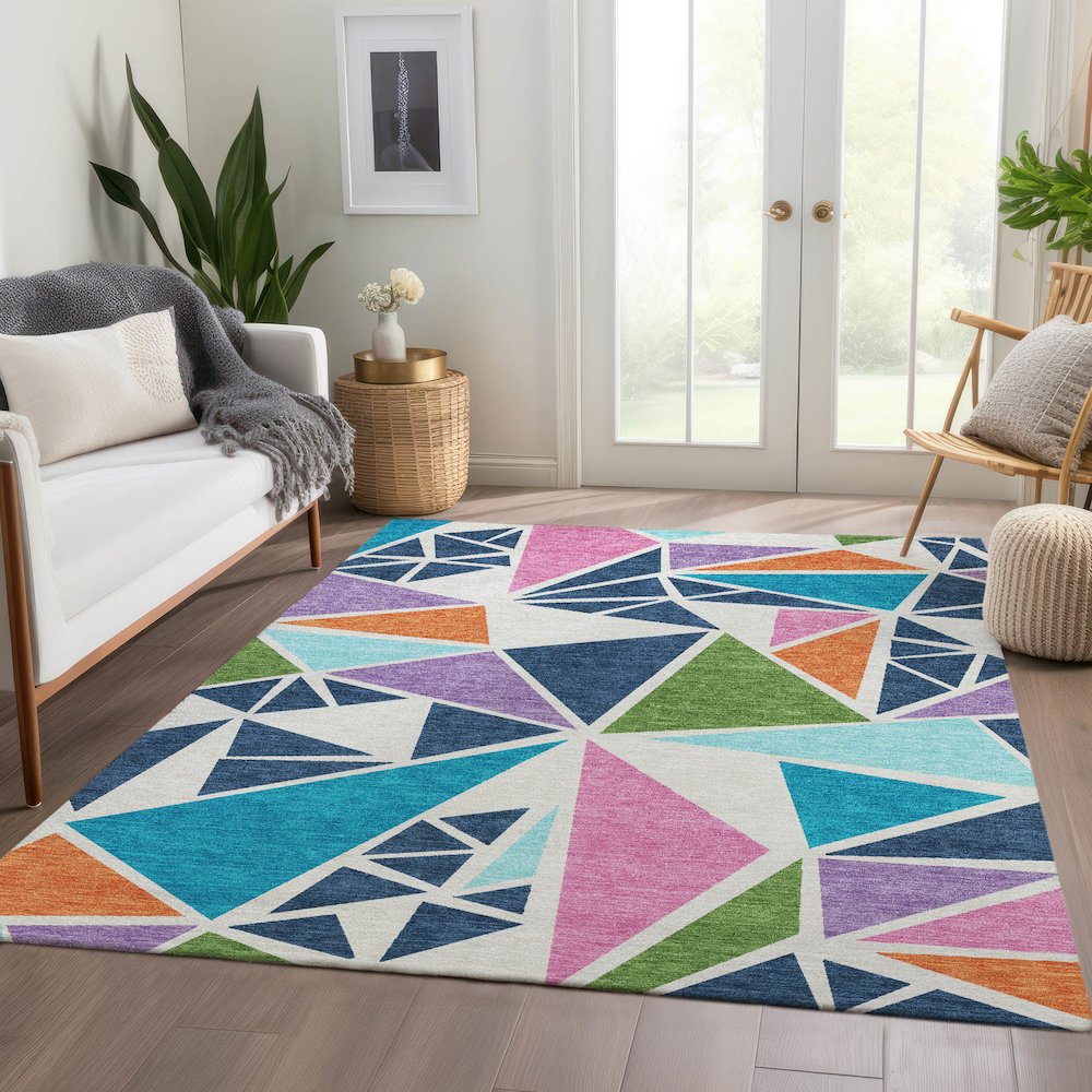 Premium Machine Washable Mayfield AMF1039 White 2'6" x 3'10" Rug