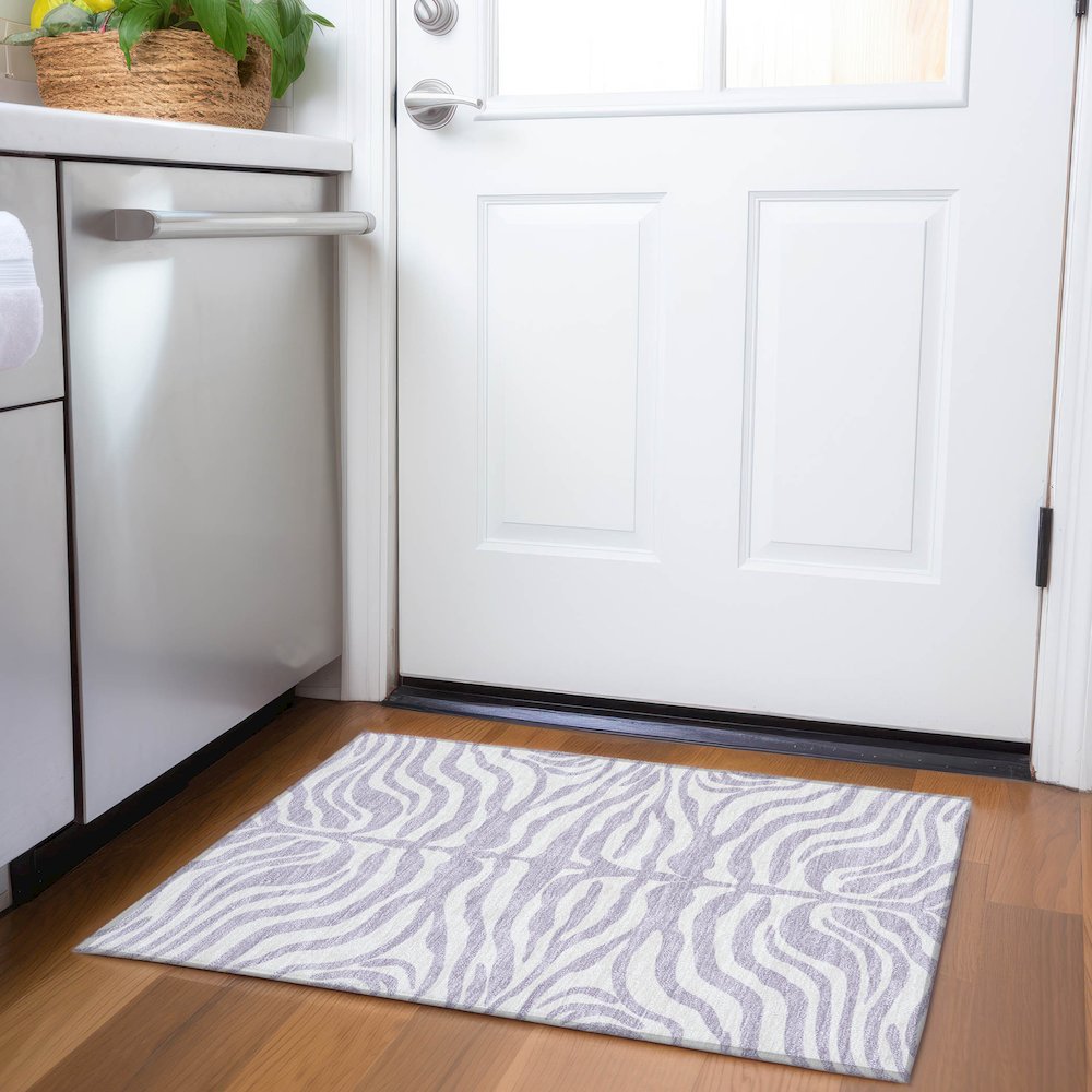 Premium Machine Washable Mayfield AMF1042 Lavender 1'8" x 2'6" Rug