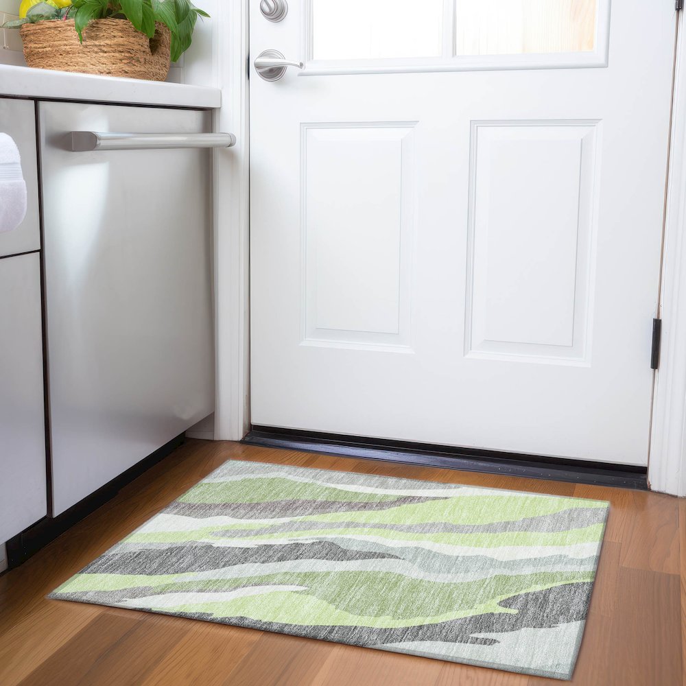 Premium Machine Washable Mayfield AMF1047 Mint 1'8" x 2'6" Rug