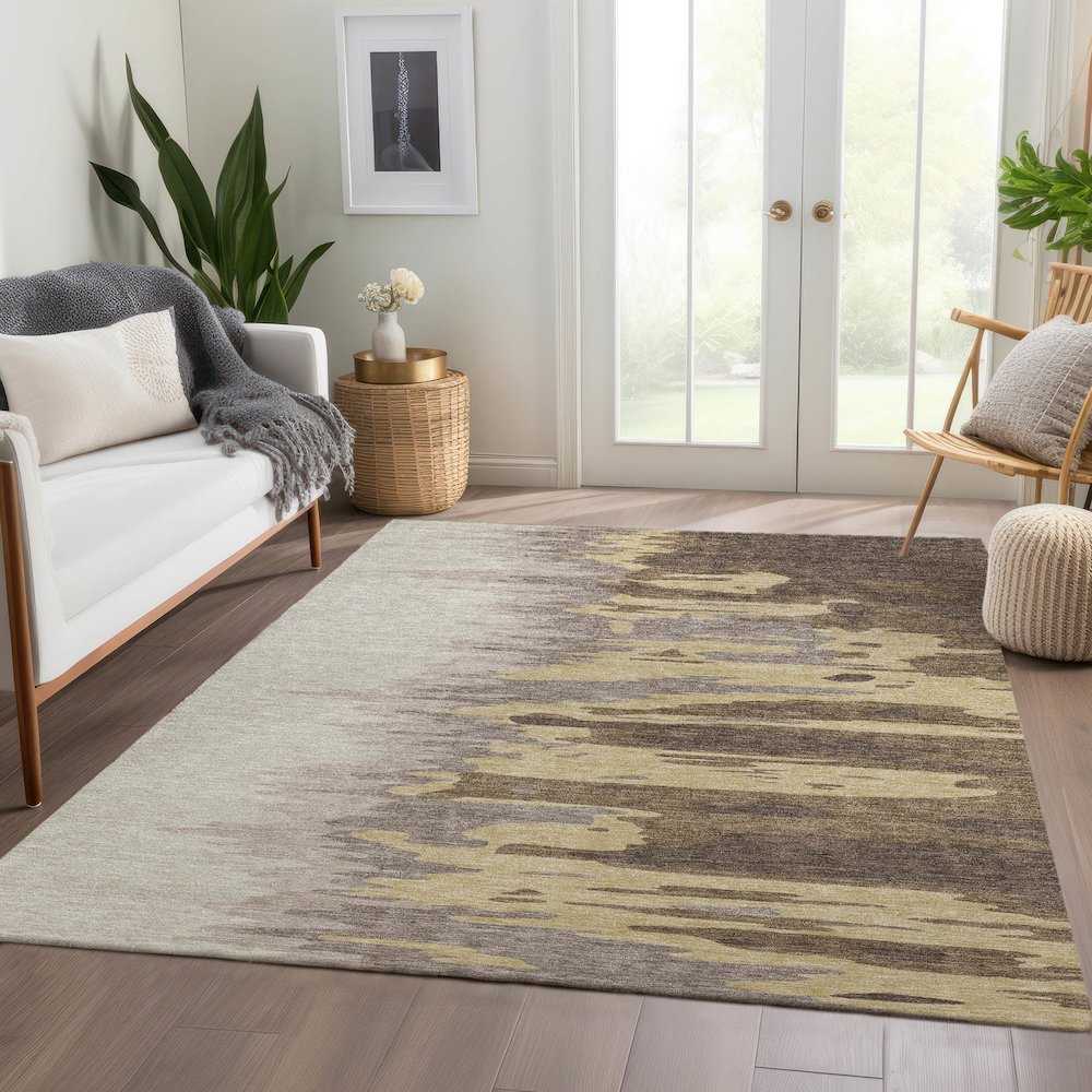 Premium Machine Washable Mayfield AMF1050 Coffee 2'6" x 3'10" Rug