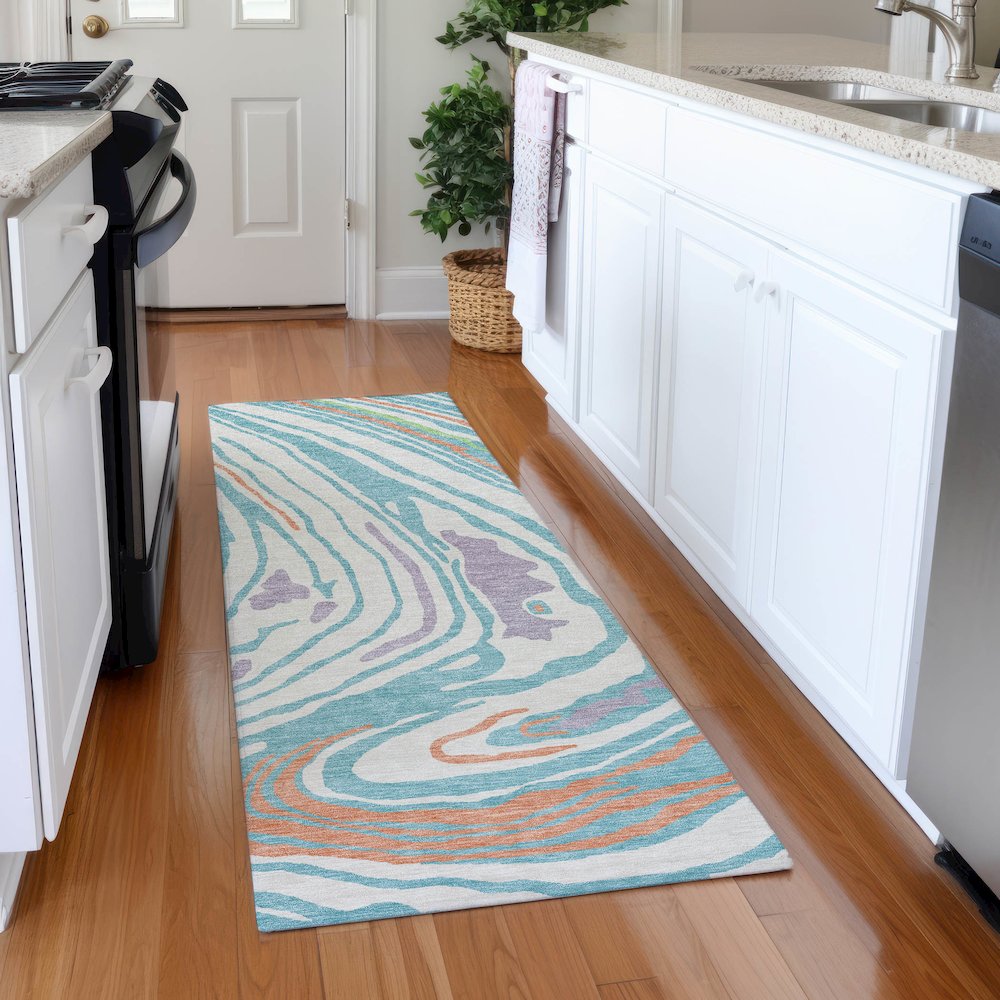 Premium Machine Washable Mayfield AMF1051 Linen 2'3" x 7'6" Runner Rug