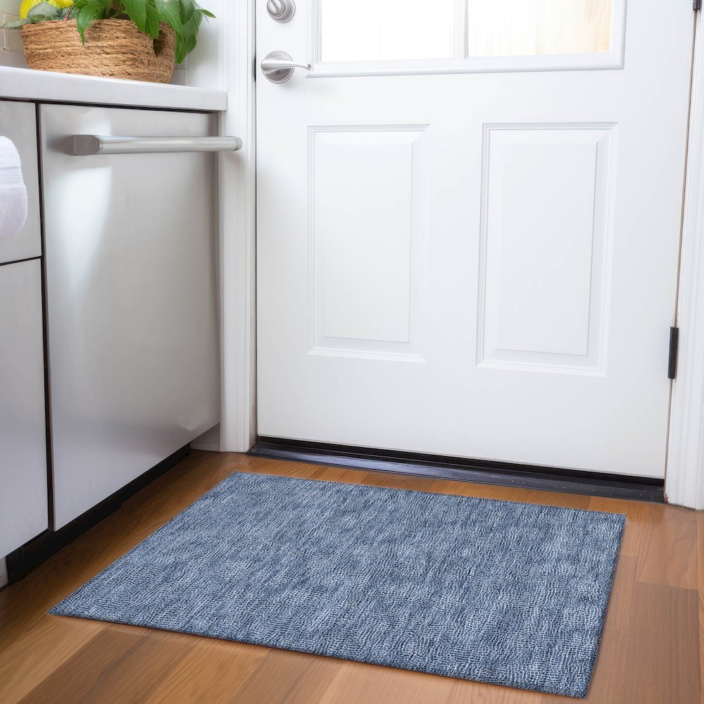 Premium Machine Washable Mayfield AMF1057 Navy 1'8" x 2'6" Rug