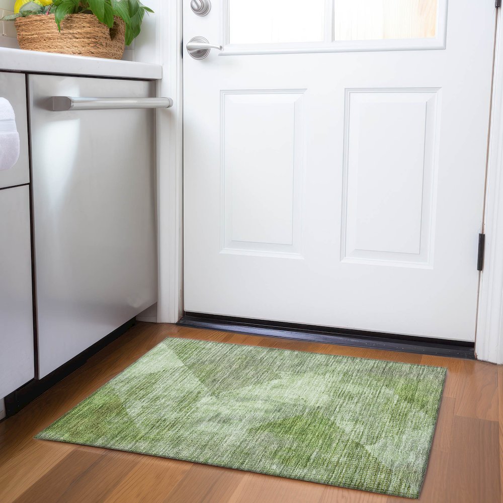 Premium Machine Washable Mayfield AMF1065 Green 1'8" x 2'6" Rug
