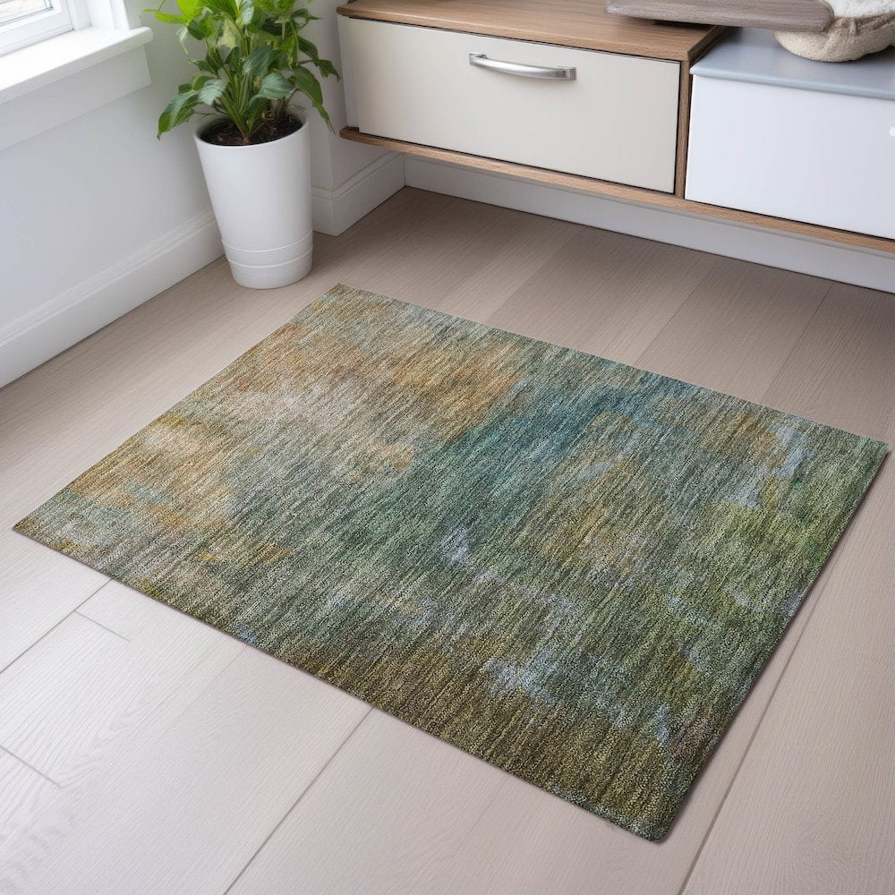 Premium Machine Washable Mayfield AMF1073 Aloe 1'8" x 2'6" Rug