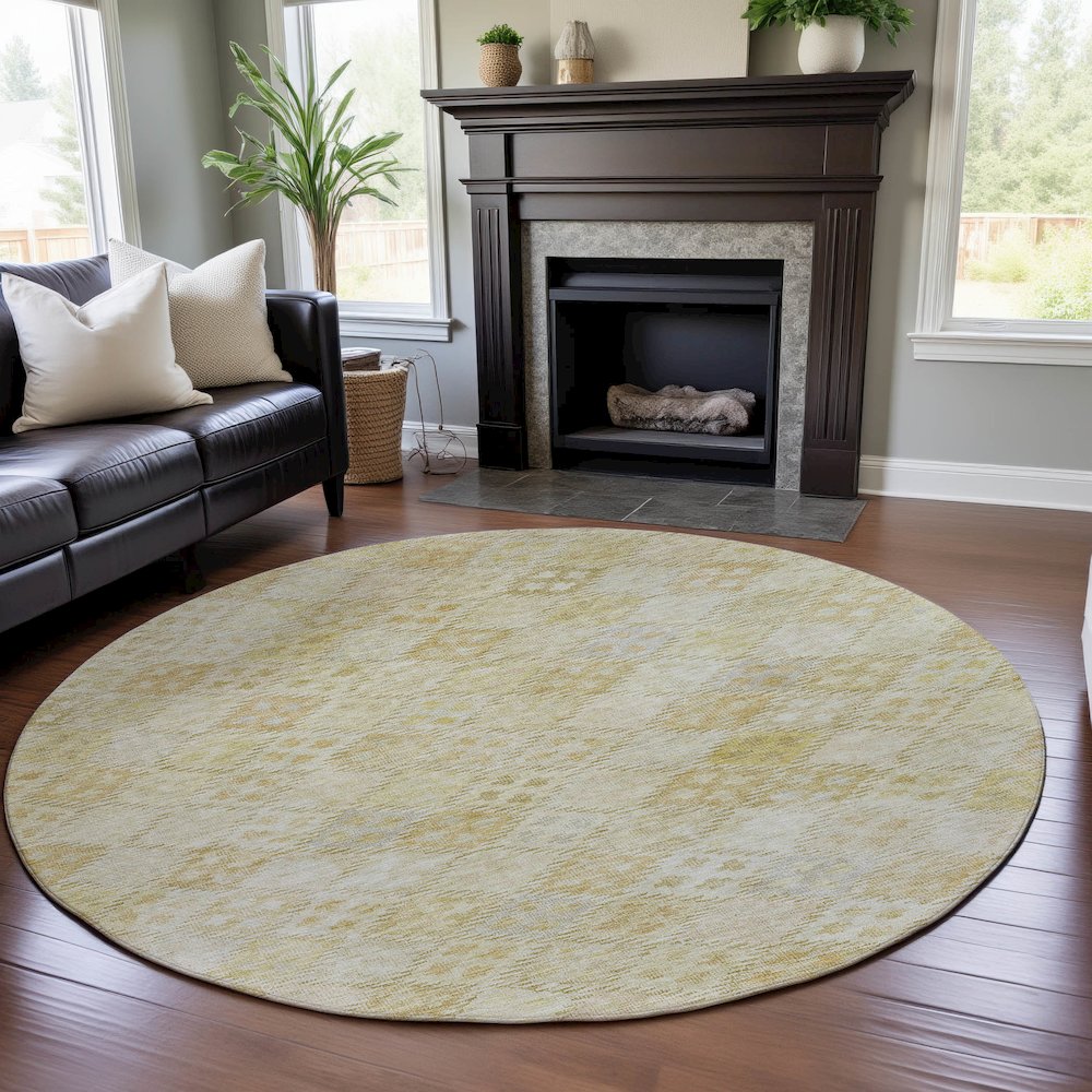 Premium Machine Washable Mayfield AMF1081 Linen 8' x 8' Round Rug