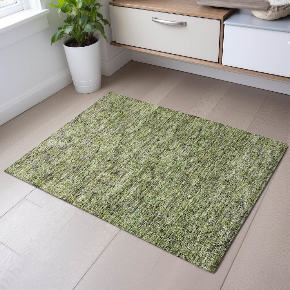 Premium Machine Washable Mayfield AMF1084 Green 1'8" x 2'6" Rug