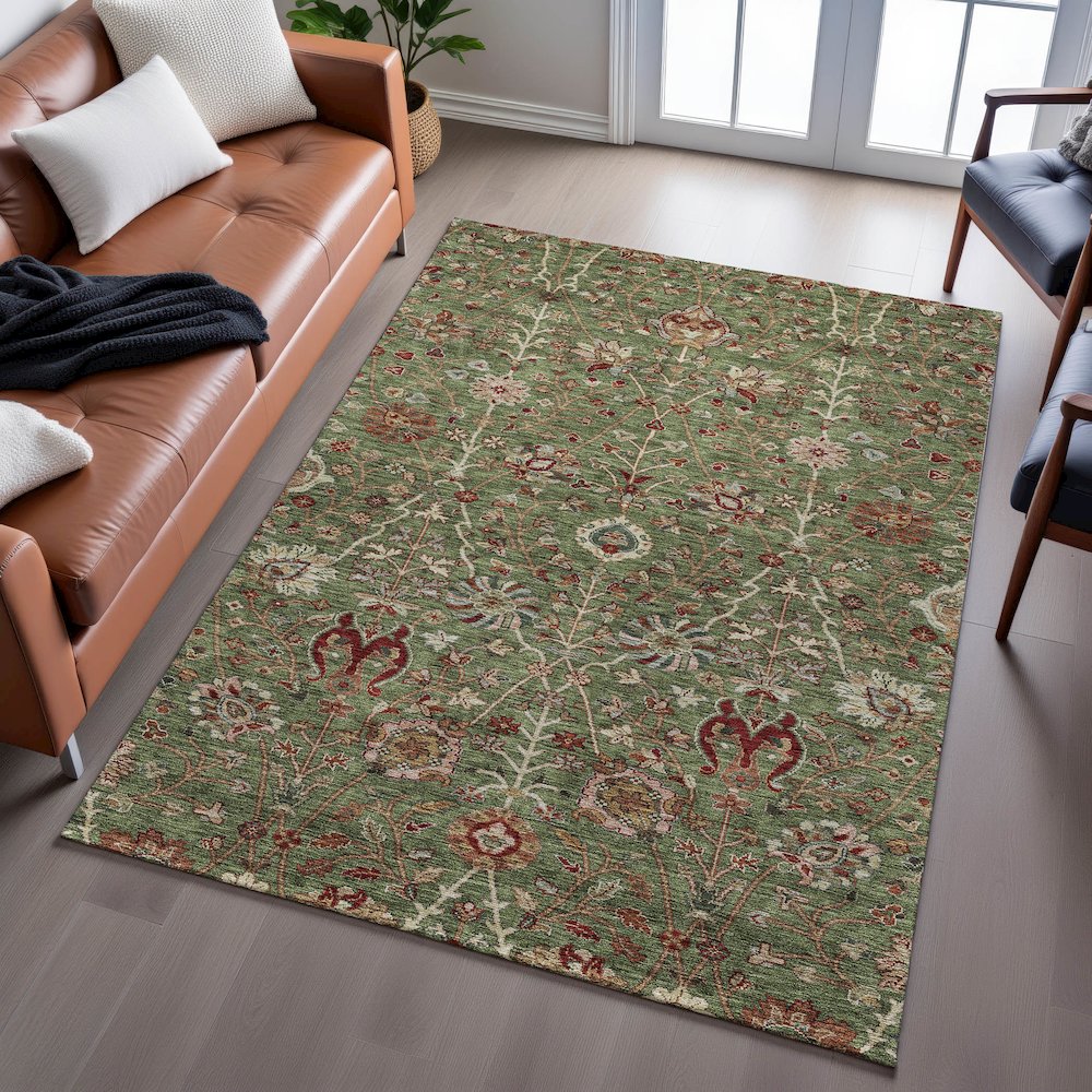 Premium Machine Washable Mayfield AMF1085 Fern 2'6" x 3'10" Rug