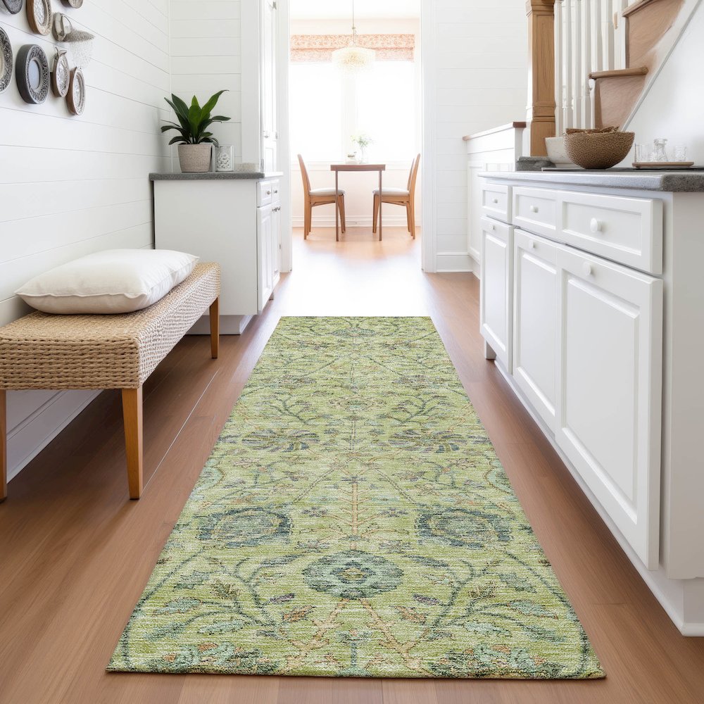 Premium Machine Washable Mayfield AMF1087 Mint 2'3" x 7'6" Runner Rug