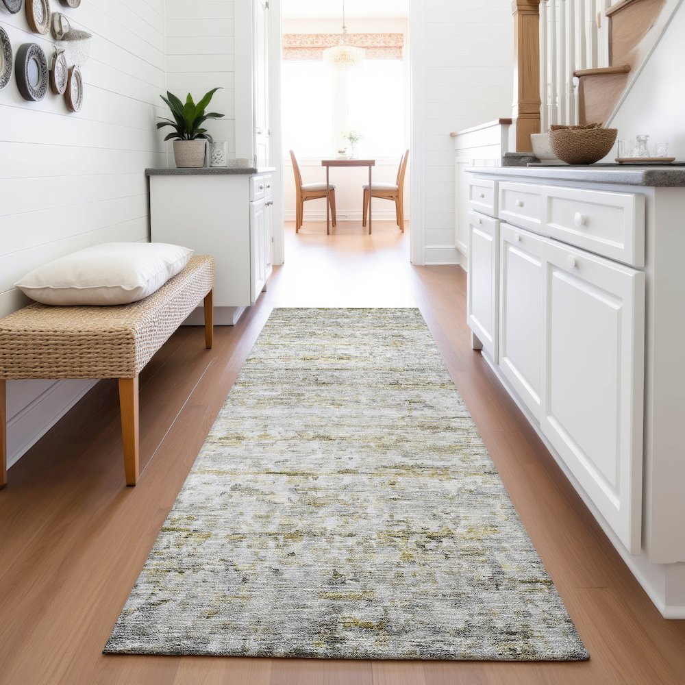 Premium Machine Washable Mayfield AMF1127 Taupe 2'3" x 7'6" Runner Rug