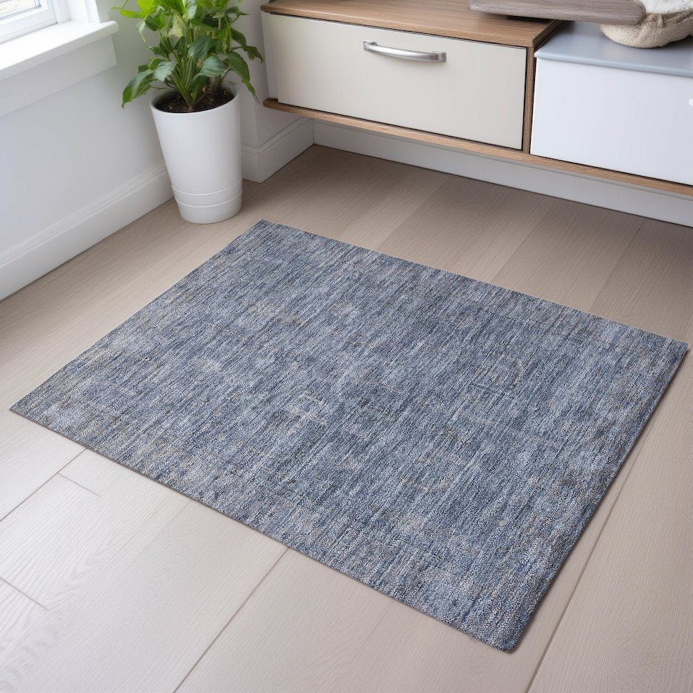 Premium Machine Washable Mayfield AMF1135 Denim 1'8" x 2'6" Rug