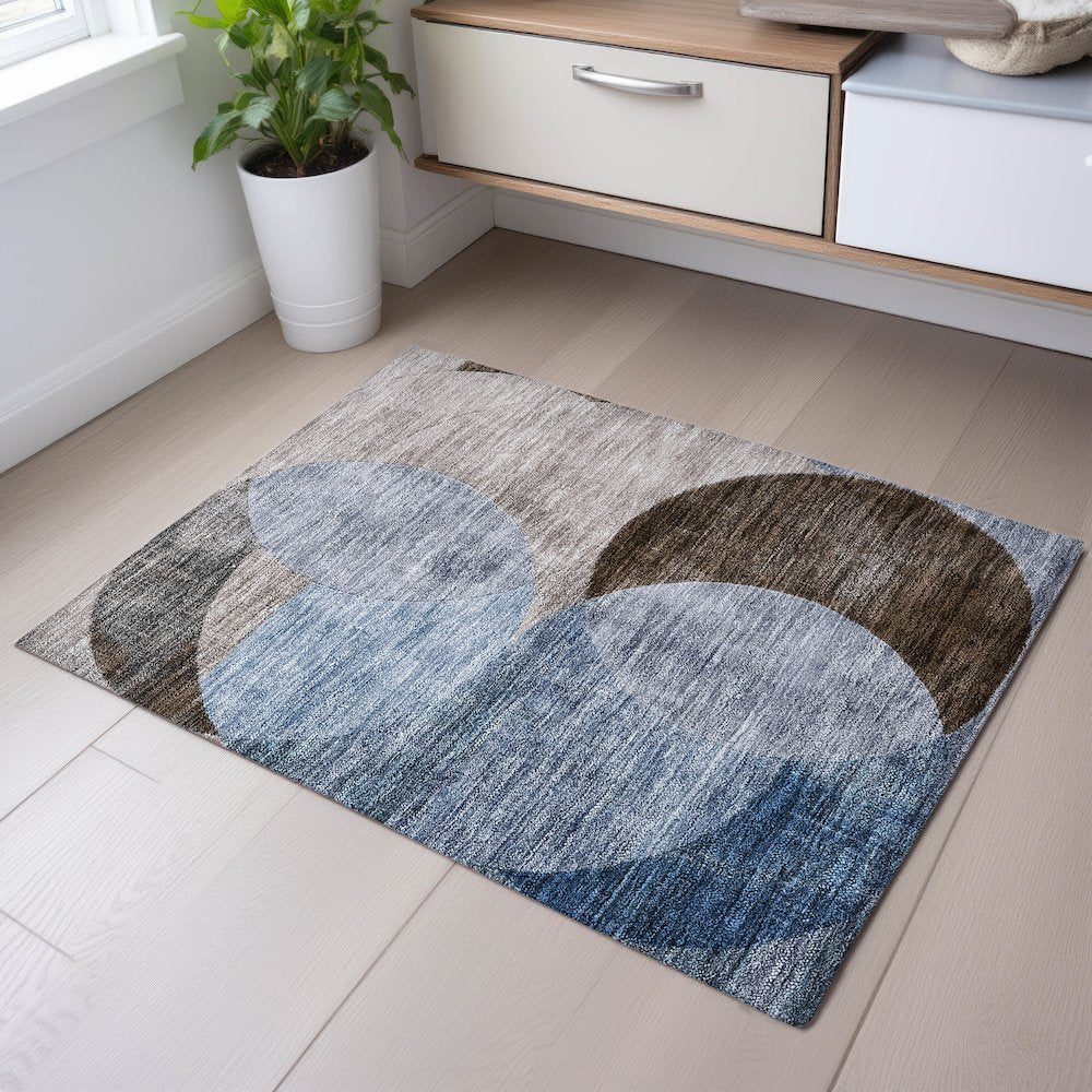 Premium Machine Washable Mayfield AMF1140 Denim 1'8" x 2'6" Rug