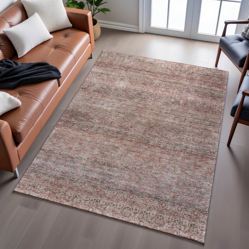 Premium Machine Washable Mayfield AMF1174 Coral 2'6" x 3'10" Rug