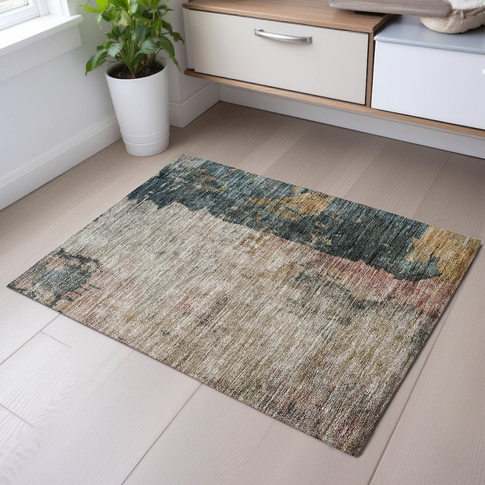 Premium Machine Washable Mayfield AMF1207 Taupe 1'8" x 2'6" Rug