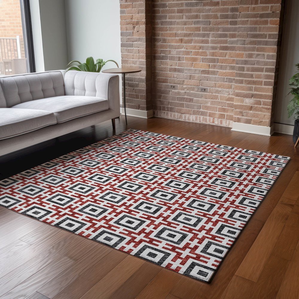 Premium Machine Washable Mayfield Red 2'6" x 3'10" Rug