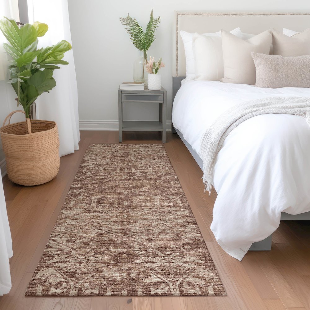 Premium Machine Washable Mayfield Chocolate 2'3" x 7'6" Runner Rug