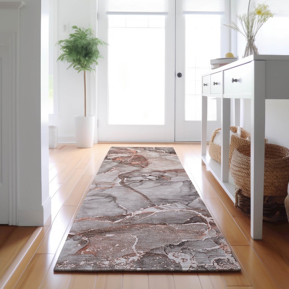 Premium Machine Washable Mayfield Gray 2'3" x 7'6" Runner Rug