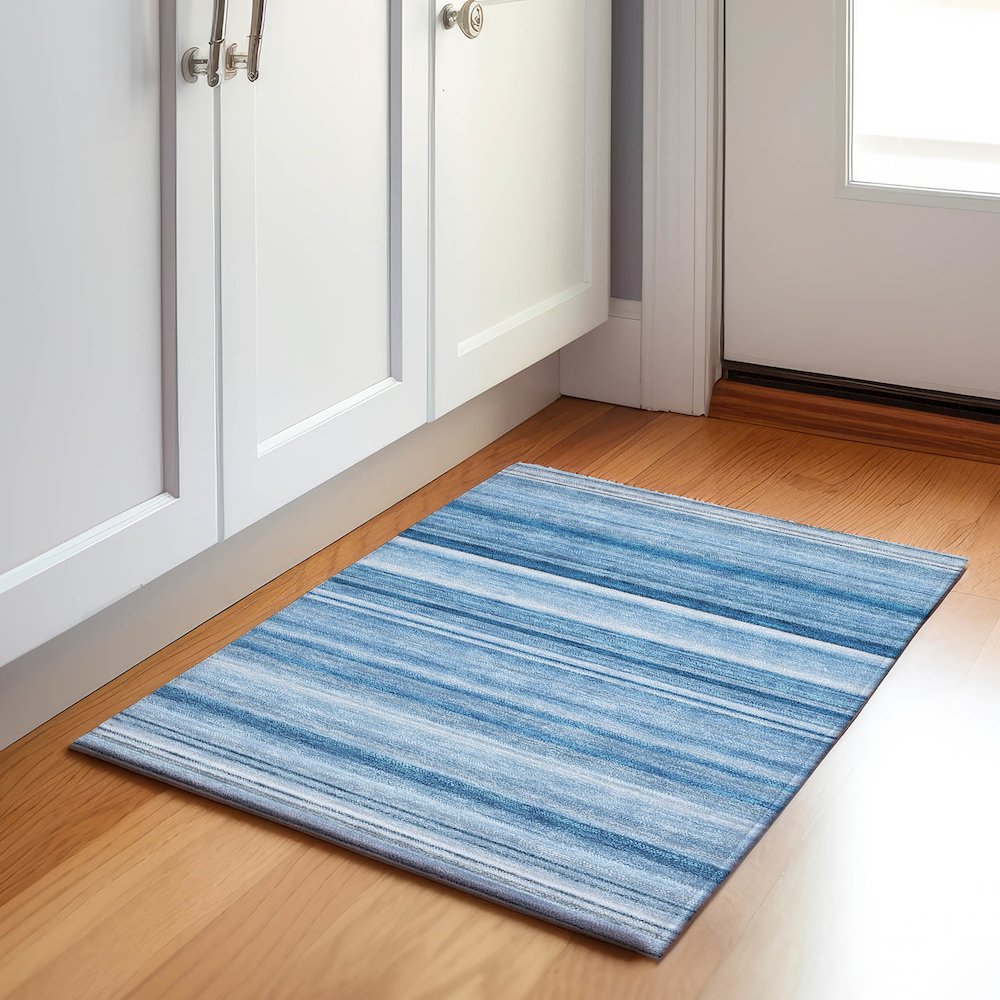 Premium Machine Washable Mayfield Blue 1'8" x 2'6" Rug