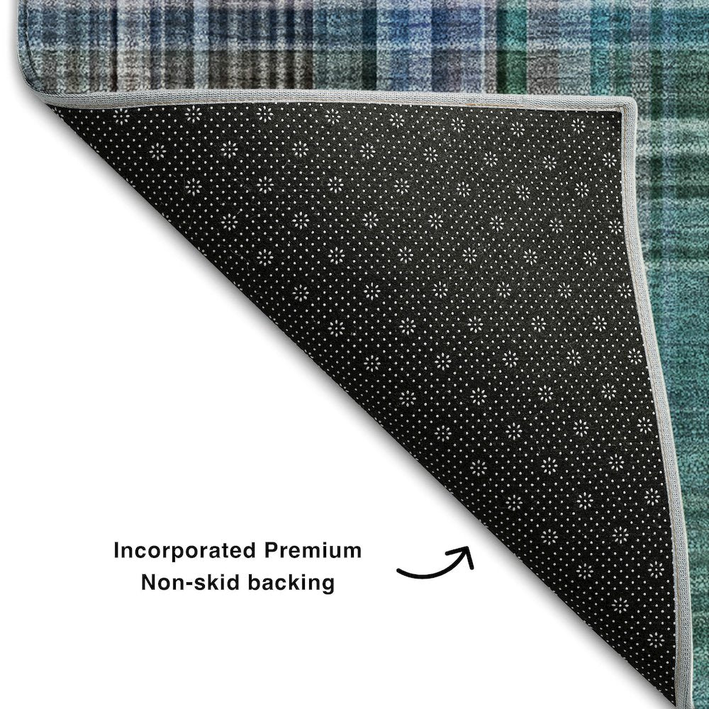 Premium Machine Washable Mayfield Teal 1'8" x 2'6" Rug
