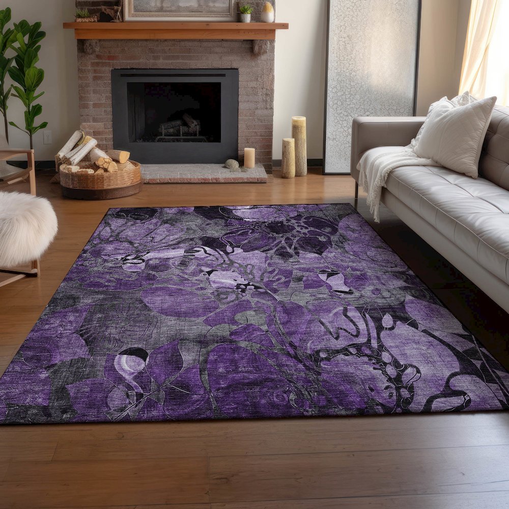 Premium Machine Washable Mayfield Purple 2'6" x 3'10" Rug