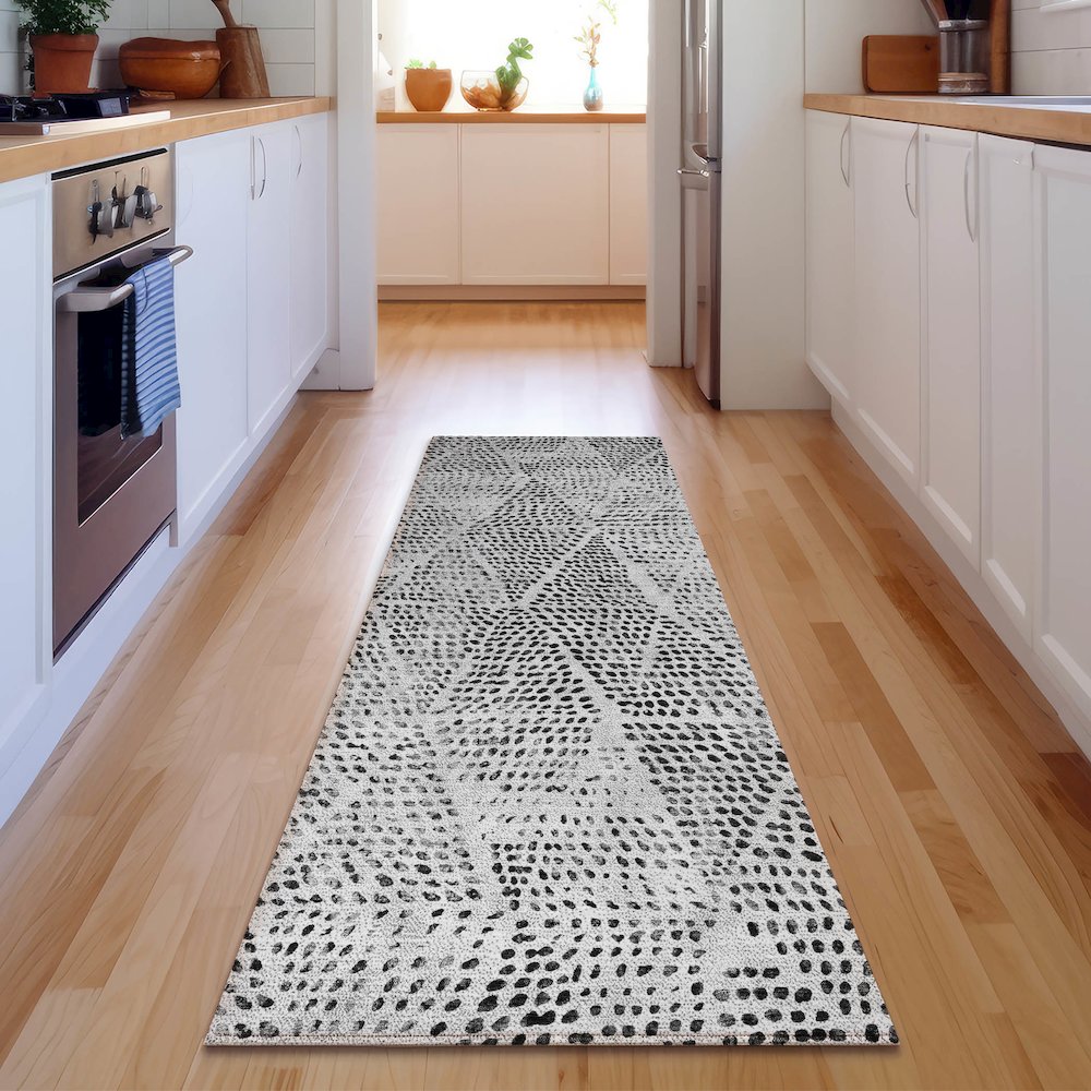 Premium Machine Washable Mayfield Pewter 2'3" x 7'6" Runner Rug