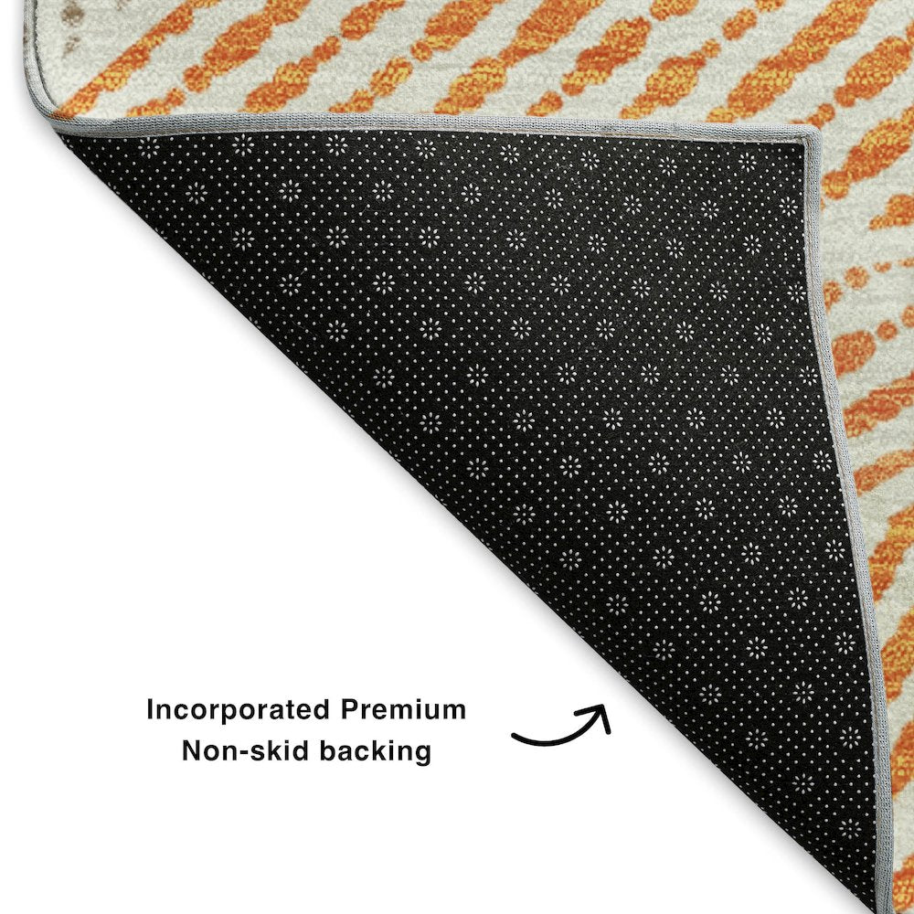 Premium Machine Washable Mayfield Orange 1'8" x 2'6" Rug