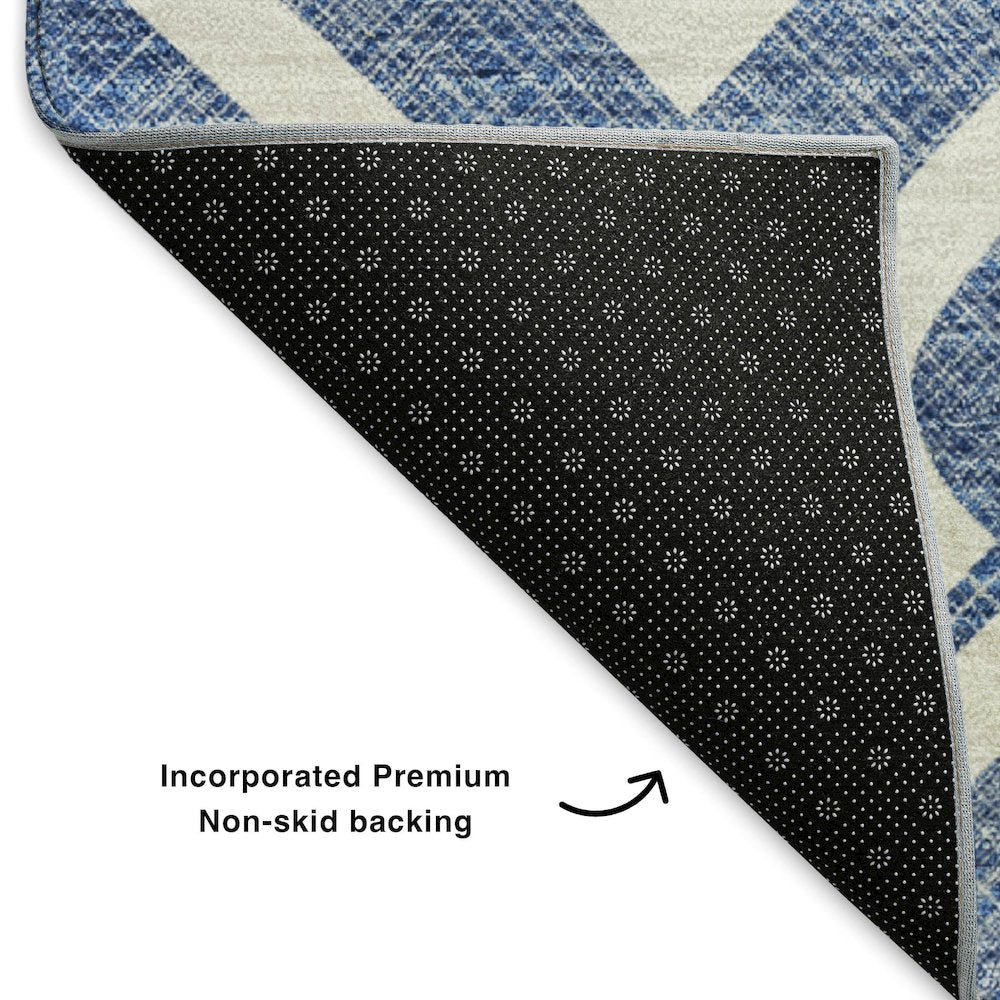 Premium Machine Washable Mayfield Blue 1'8" x 2'6" Rug