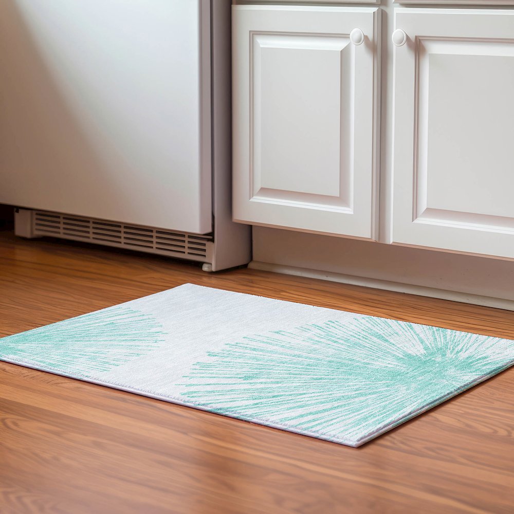 Premium Machine Washable Mayfield Teal 1'8" x 2'6" Rug