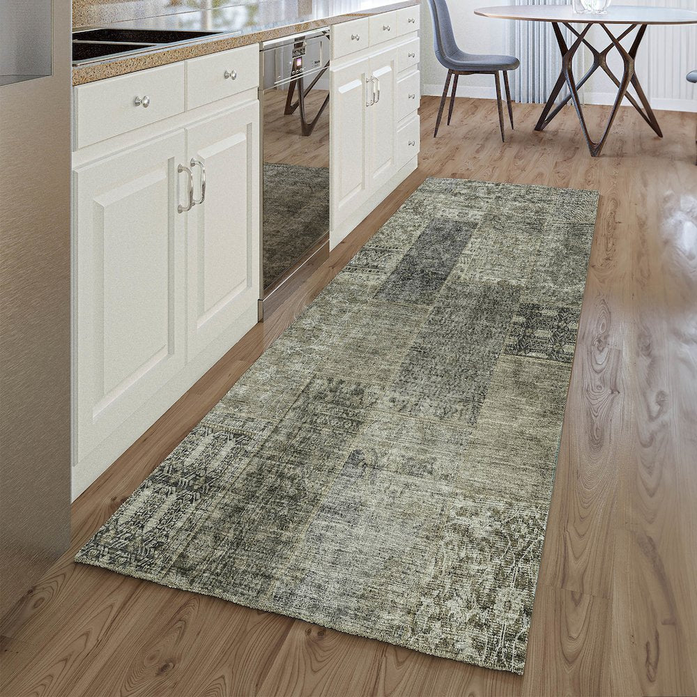 Premium Machine Washable Mayfield AMF669 Taupe 2'3" x 7'6" Runner Rug