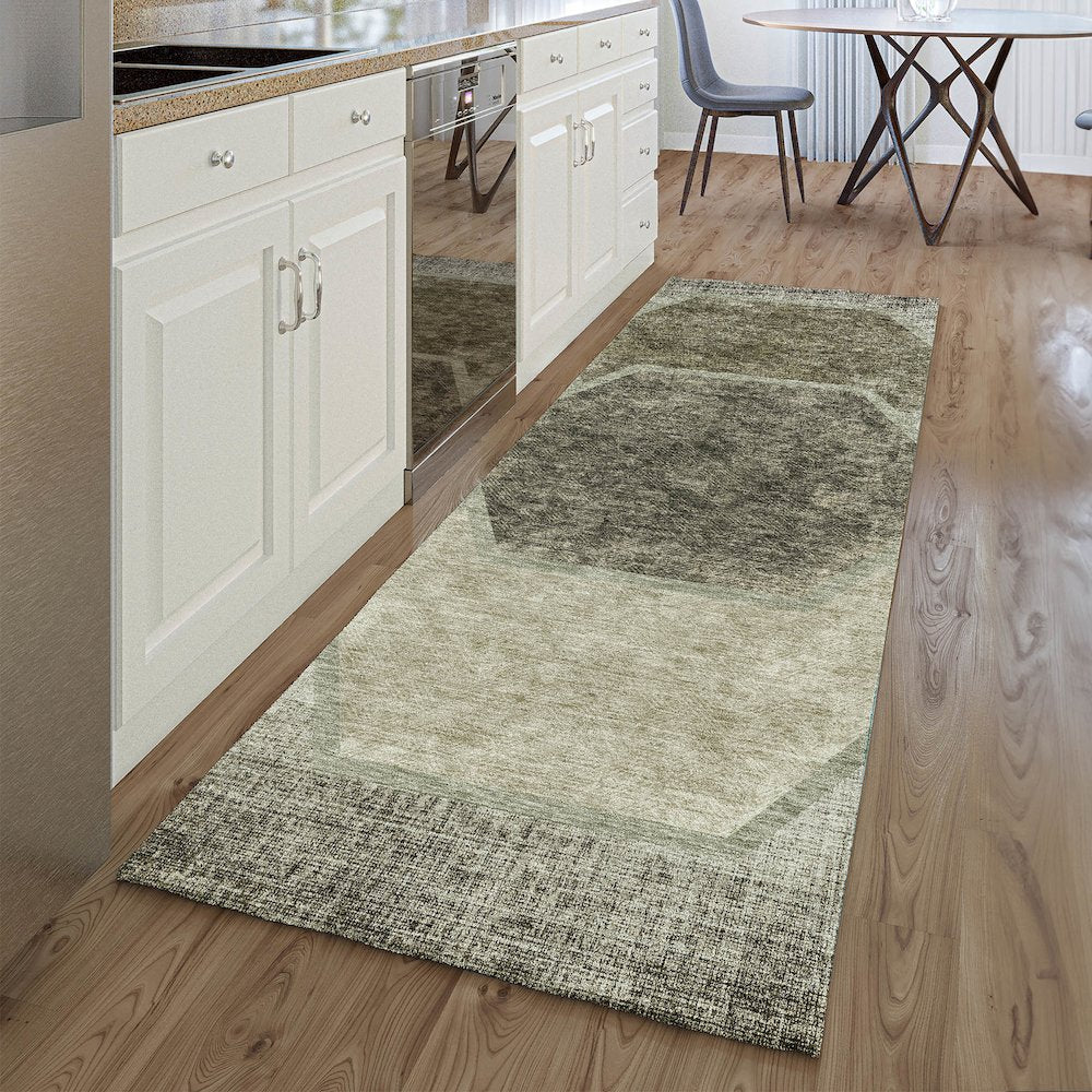 Premium Machine Washable Mayfield AMF679 Taupe 2'3" x 7'6" Runner Rug