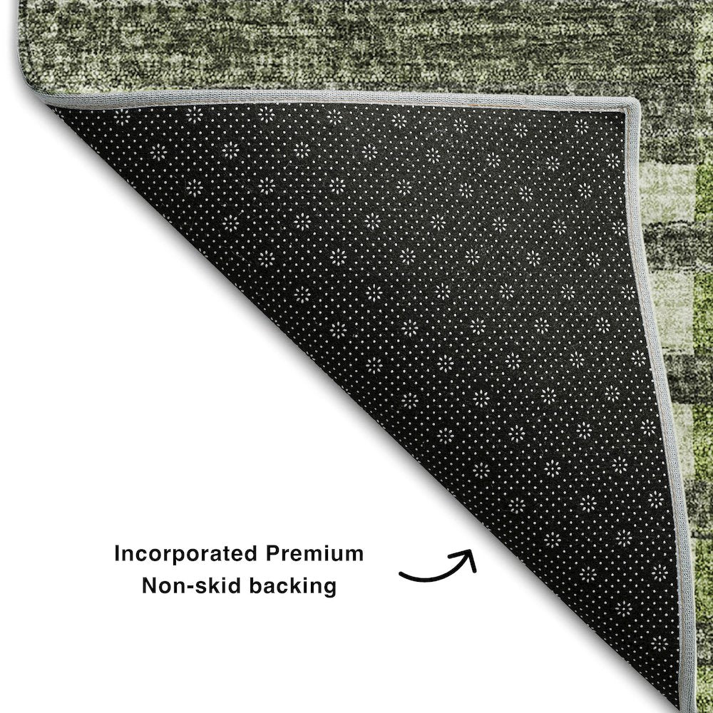 Premium Machine Washable Mayfield AMF687 Green 1'8" x 2'6" Rug