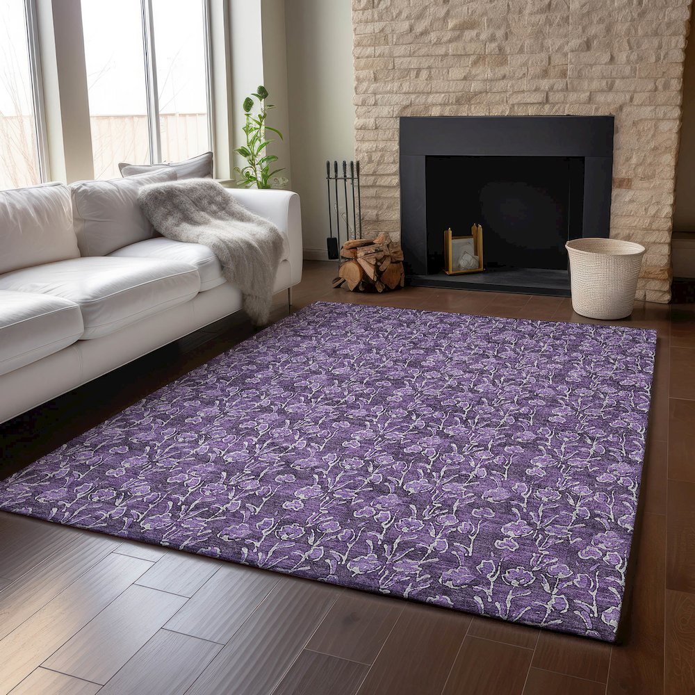 Premium Machine Washable Mayfield AMF692 Purple 2'6" x 3'10" Rug