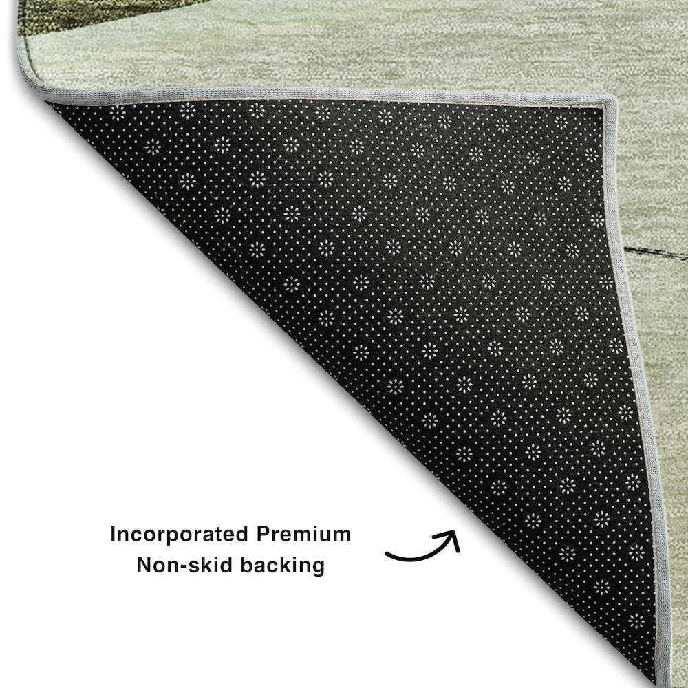 Premium Machine Washable Mayfield AMF700 Aloe 1'8" x 2'6" Rug