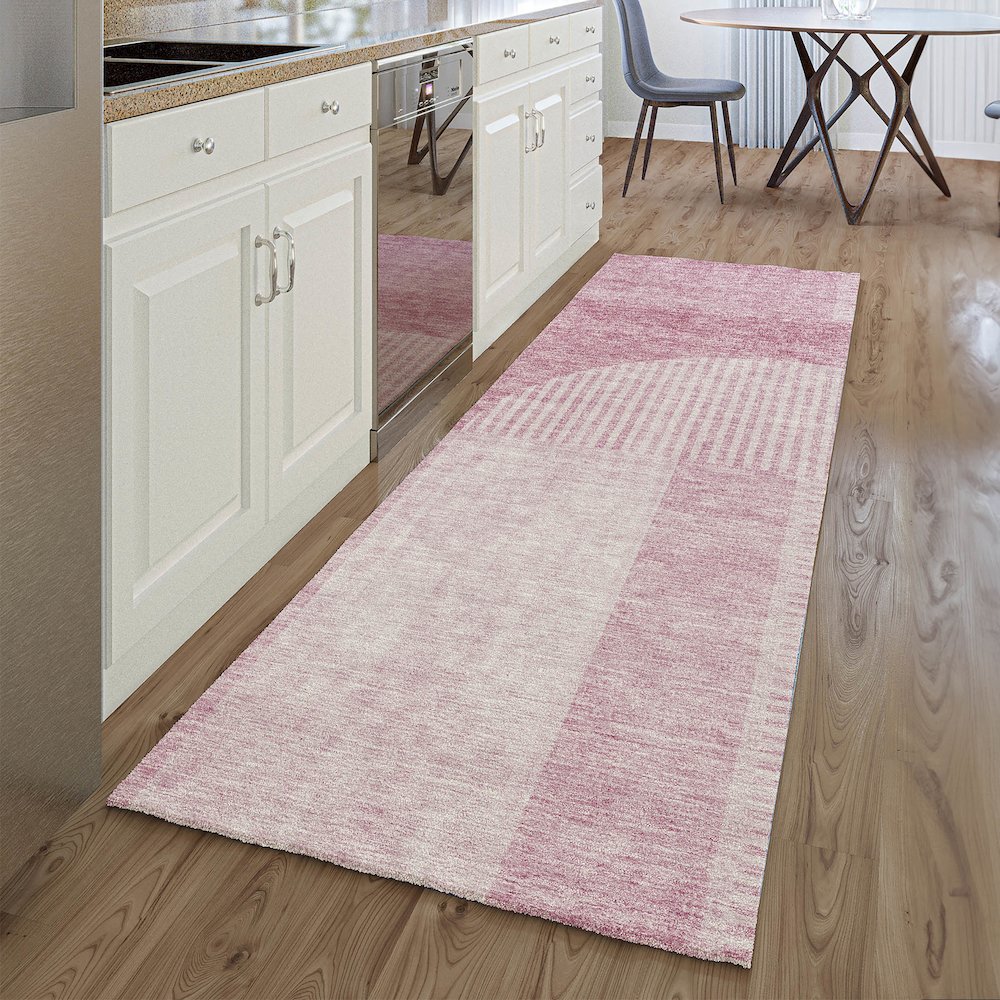 Premium Machine Washable Mayfield AMF711 Blush 2'3" x 7'6" Runner Rug
