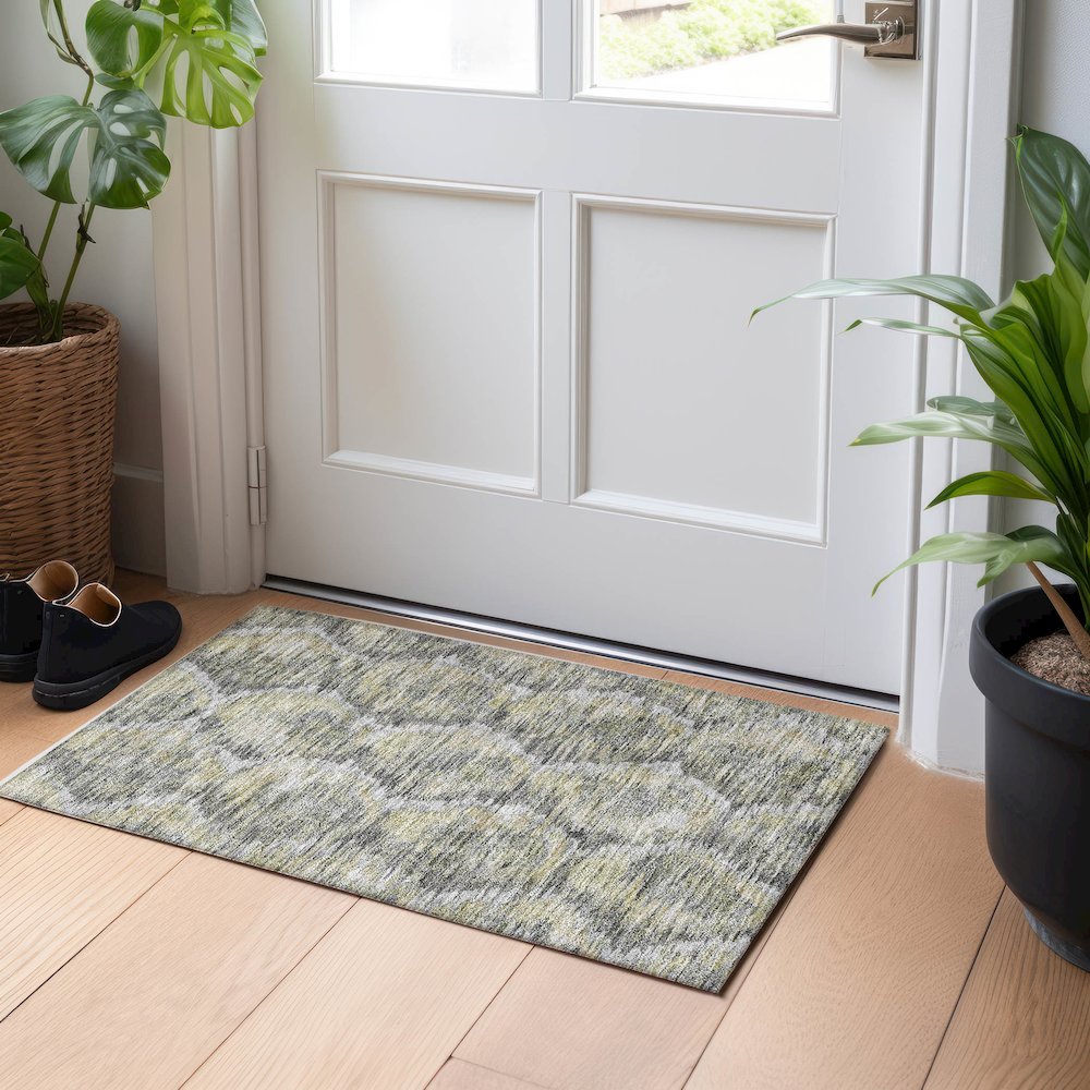 Premium Machine Washable Mayfield AMF767 Gray 1'8" x 2'6" Rug
