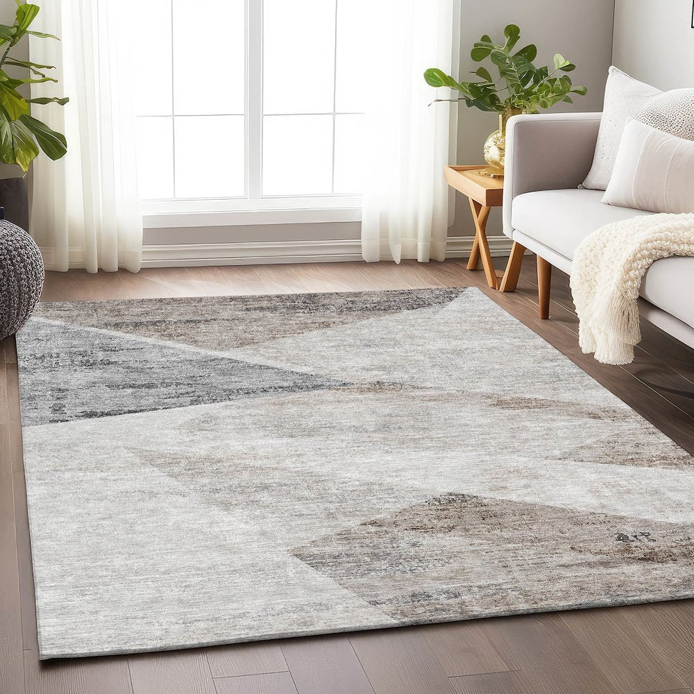 Premium Machine Washable Mayfield AMF770 Silver 2'6" x 3'10" Rug