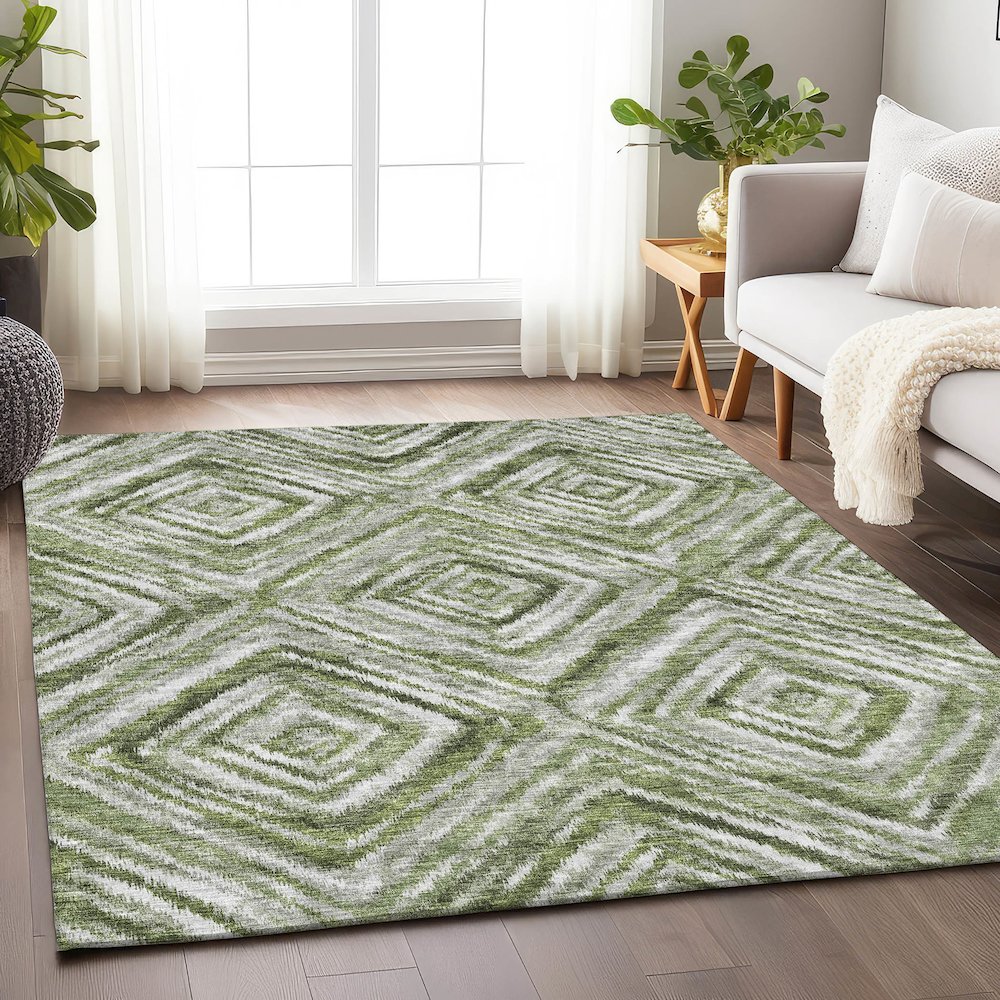 Premium Machine Washable Mayfield AMF781 Aloe 2'6" x 3'10" Rug