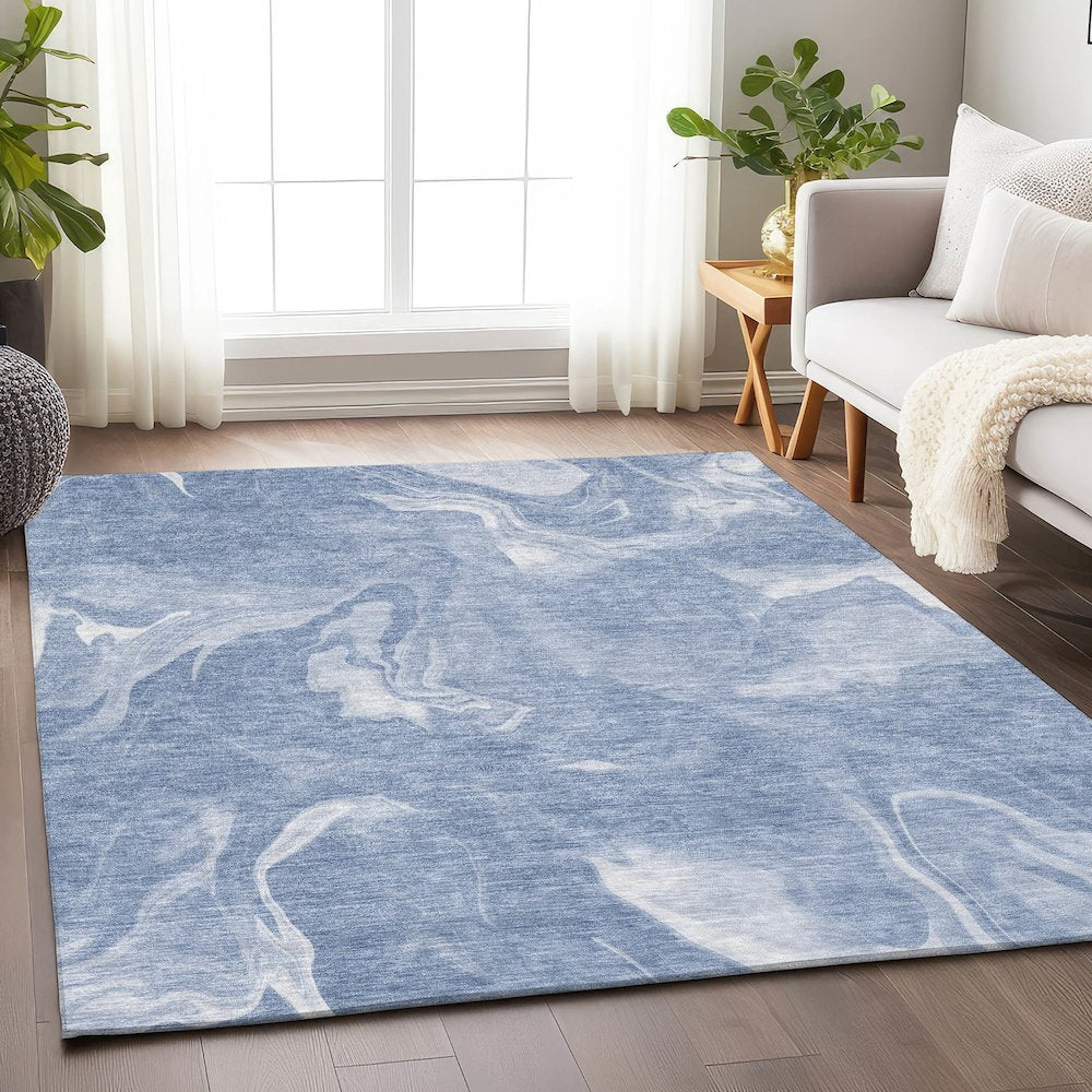 Premium Machine Washable Mayfield AMF802 Blue 2'6" x 3'10" Rug